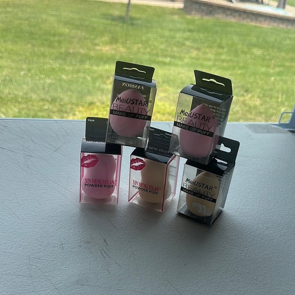 Beauty Makeup Puff Set - Pink and White